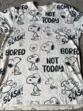 Peanuts Black on Cream Graphic Tee